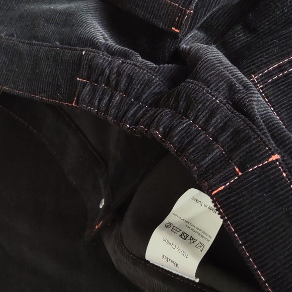 NWT TSUKI Market Size 34 Mischief Corduroy Trouser Spellout Leg Pants - Picture 13 of 15